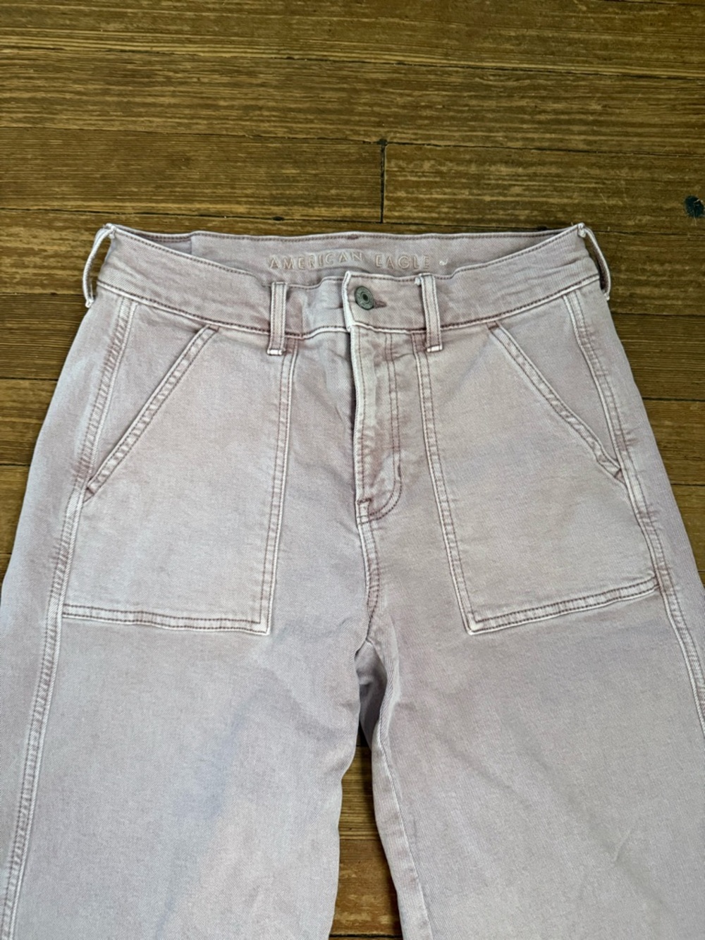 American Eagle Blush Pink Wide Leg Skater Jean Size 27/4 - Picture 3 of 7